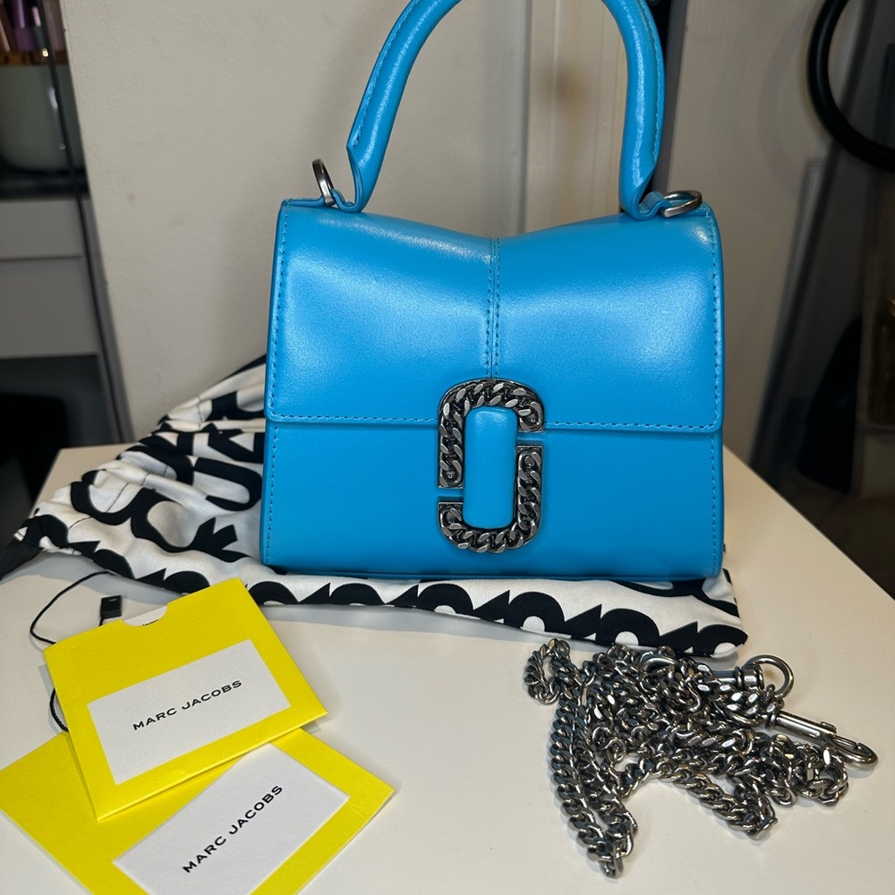 Marc Jacobs Leather Blue Women's Tote Bag